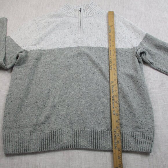 Sonoma Goods For Life Sweater Mens 2XL Gray Beige Ribbed Hem Super Soft 1/4 Zip - Picture 8 of 11